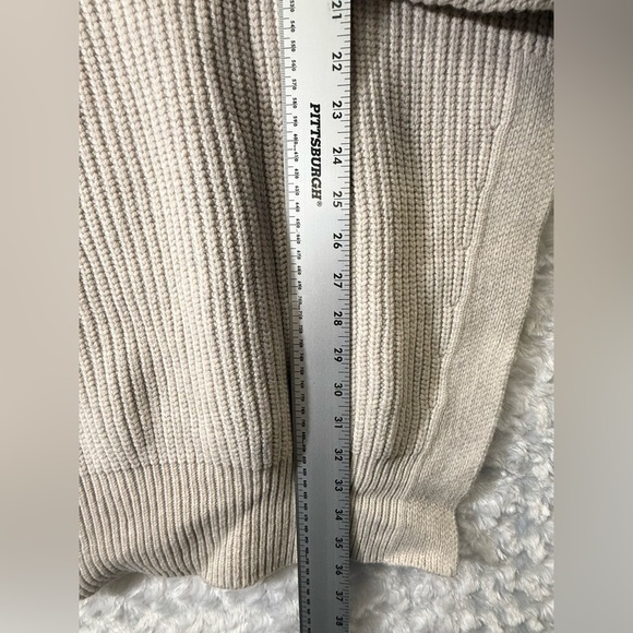Anthropologie Moth Womens M Beige‎ Ribbed Cable Knit Turtleneck Sweater - Picture 4 of 10